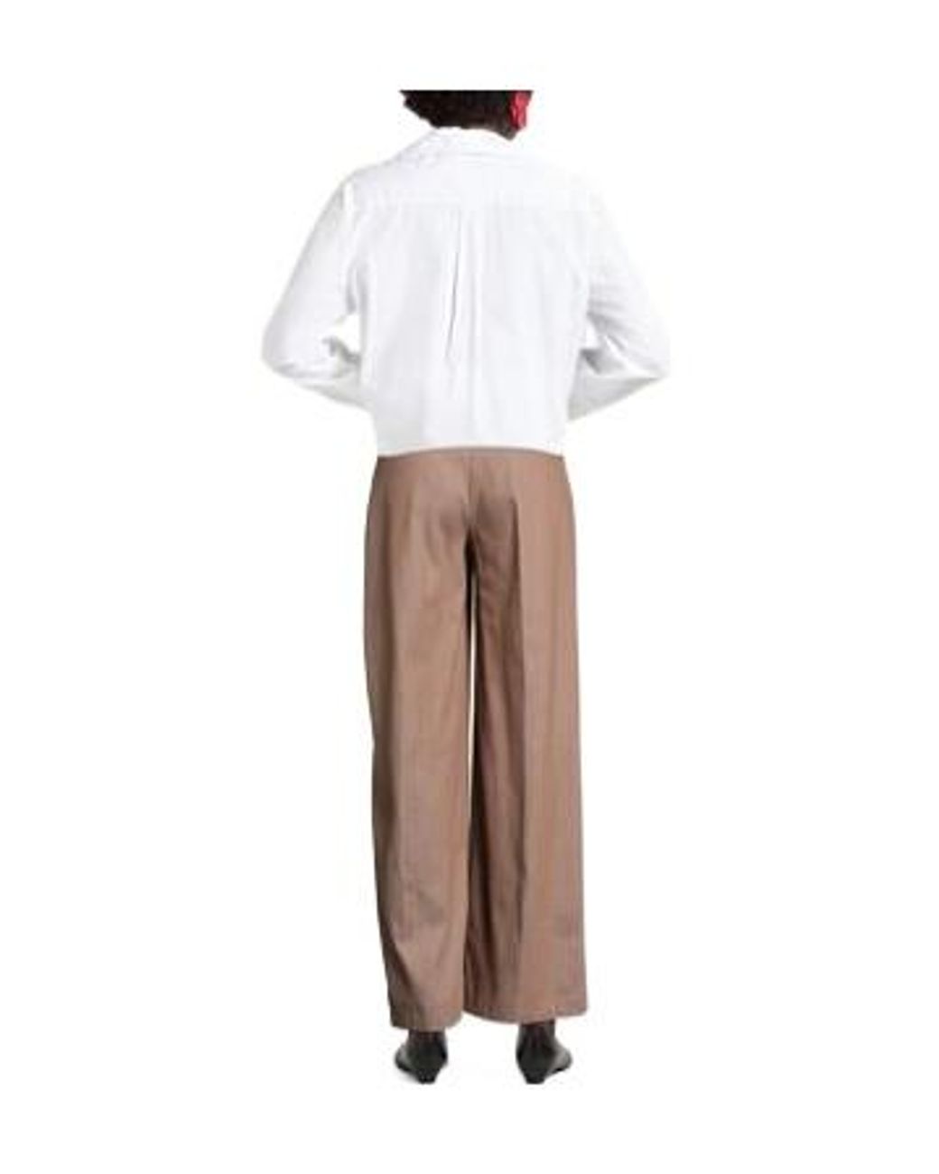 MAX&Co. Brown High-Waist Front-Pleated Casual Trousers