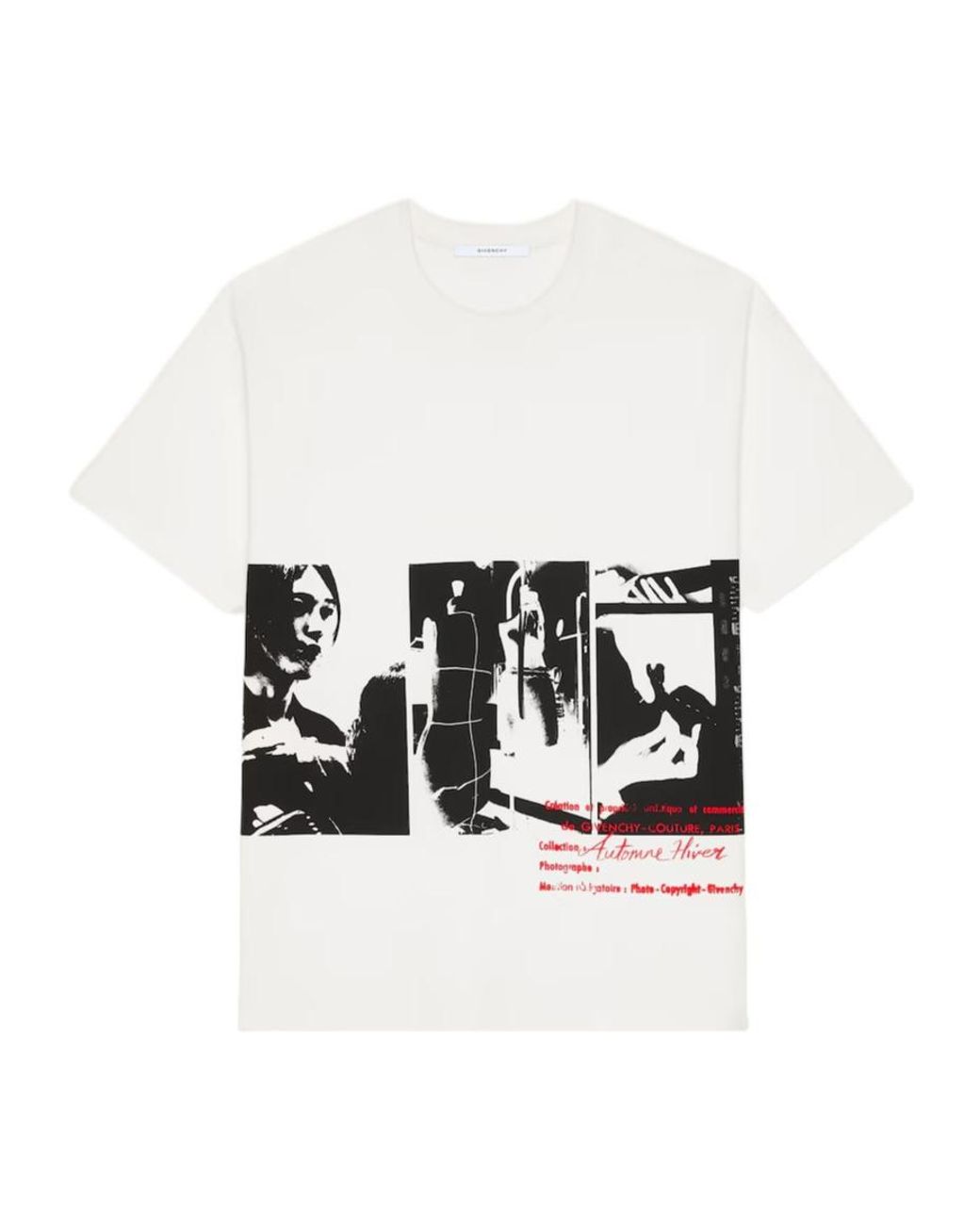 Givenchy White Graphic Printed Regular Fit T-Shirt for men