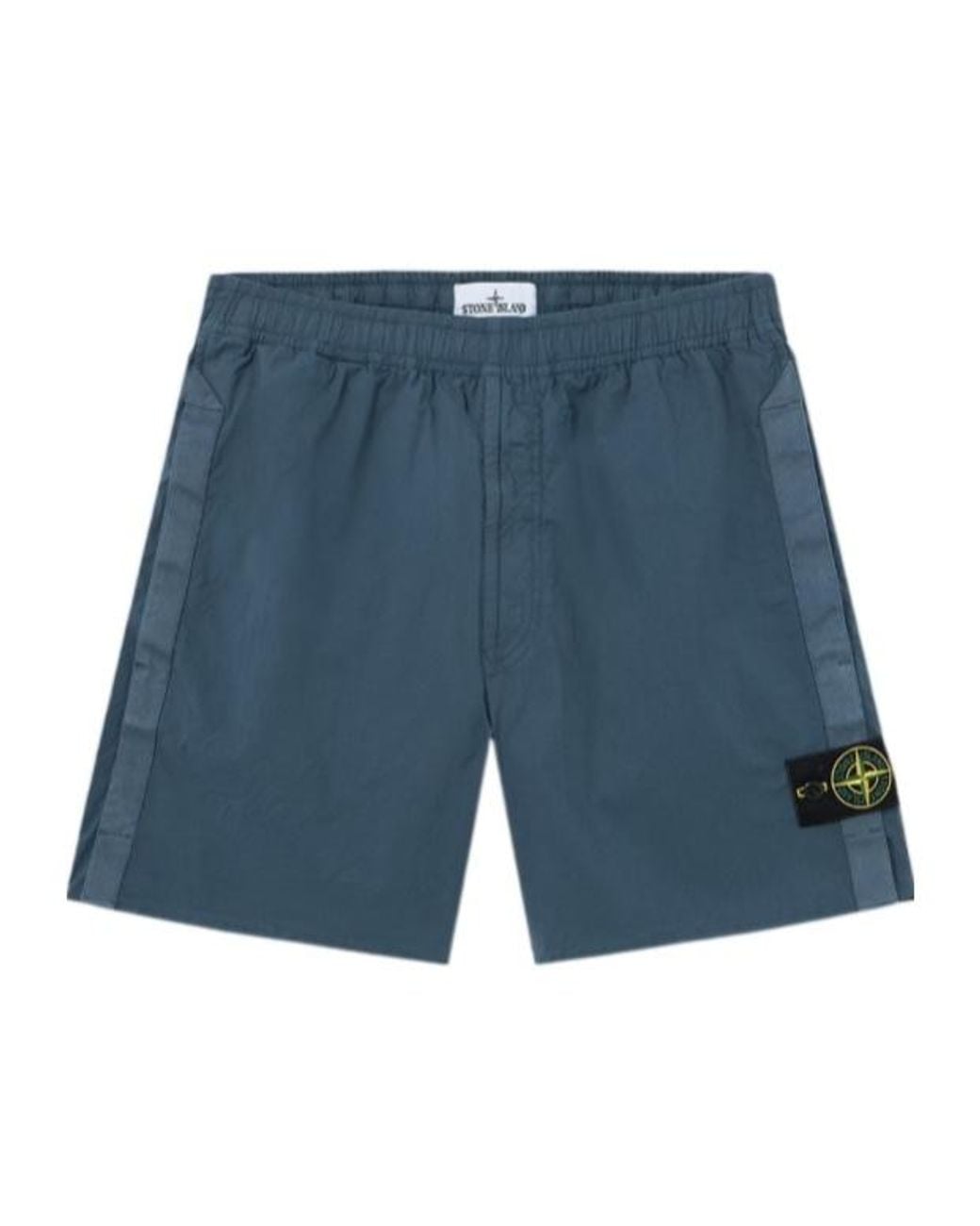 Stone Island Blue Loose-Wide-Leg-Fit Bermuda Shorts With Elastic Waist for men