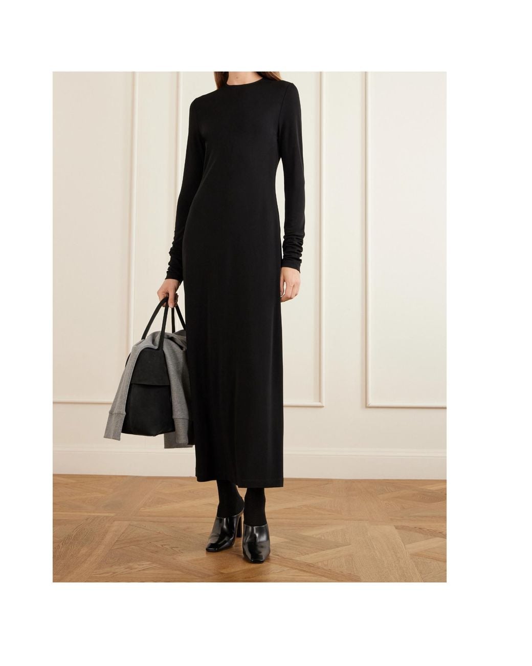 Totême Black Totême Long Sleeve Maxi Dress