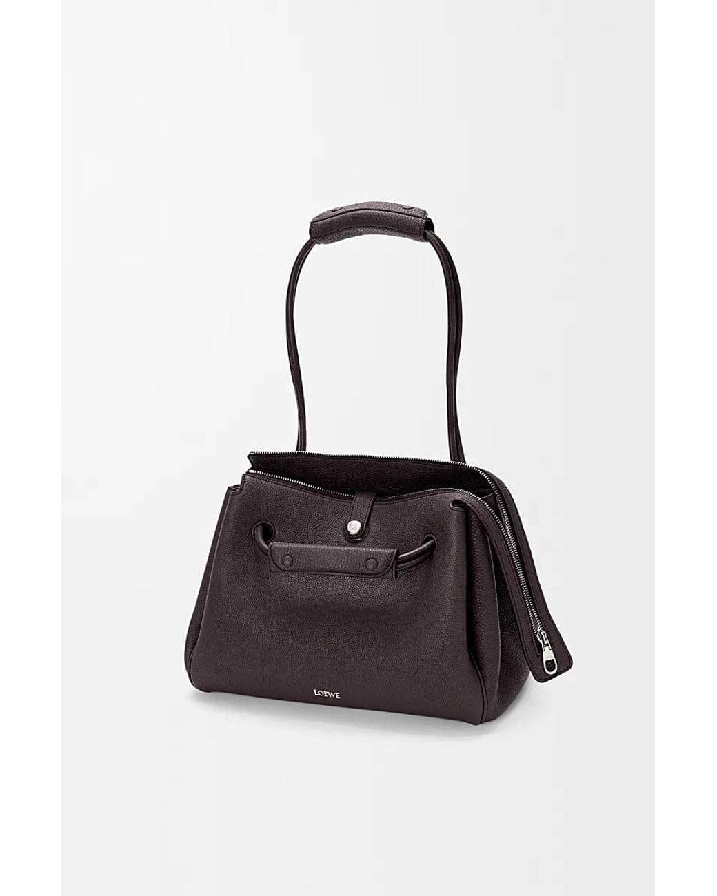 Loewe Black Medium Leather Madrid Shoulder Bag