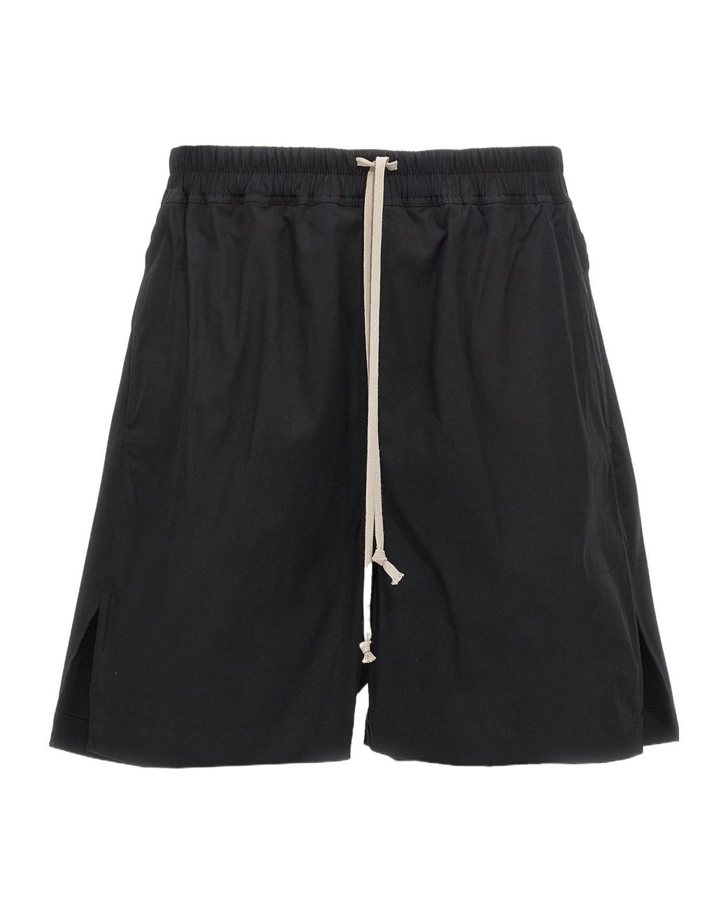 Rick Owens Black Drawstring Bermuda Shorts for men