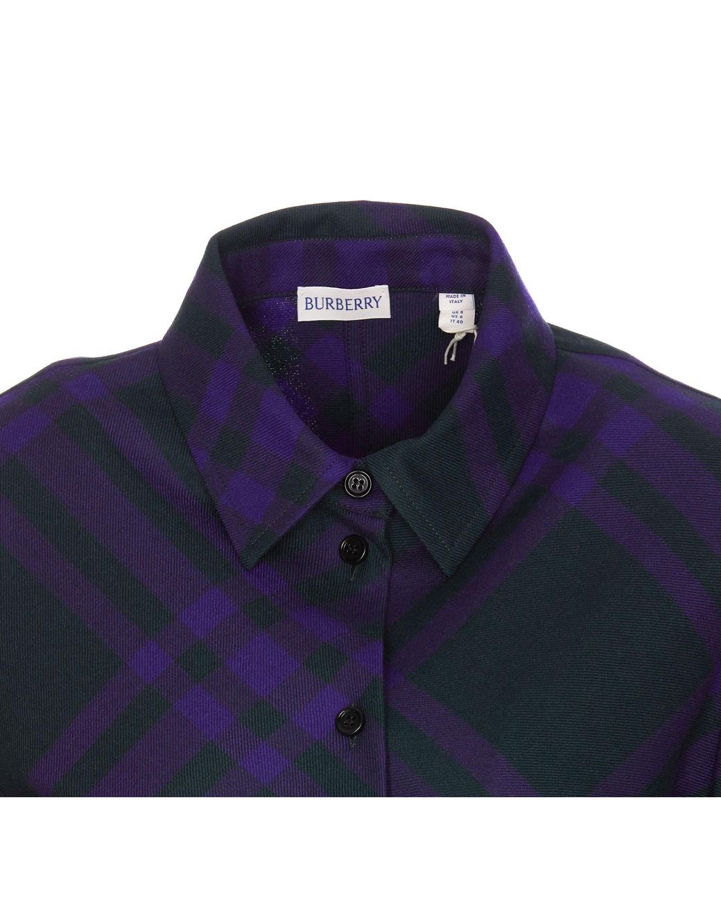 Burberry Blue Long Sleeved Checked Shirt Dress