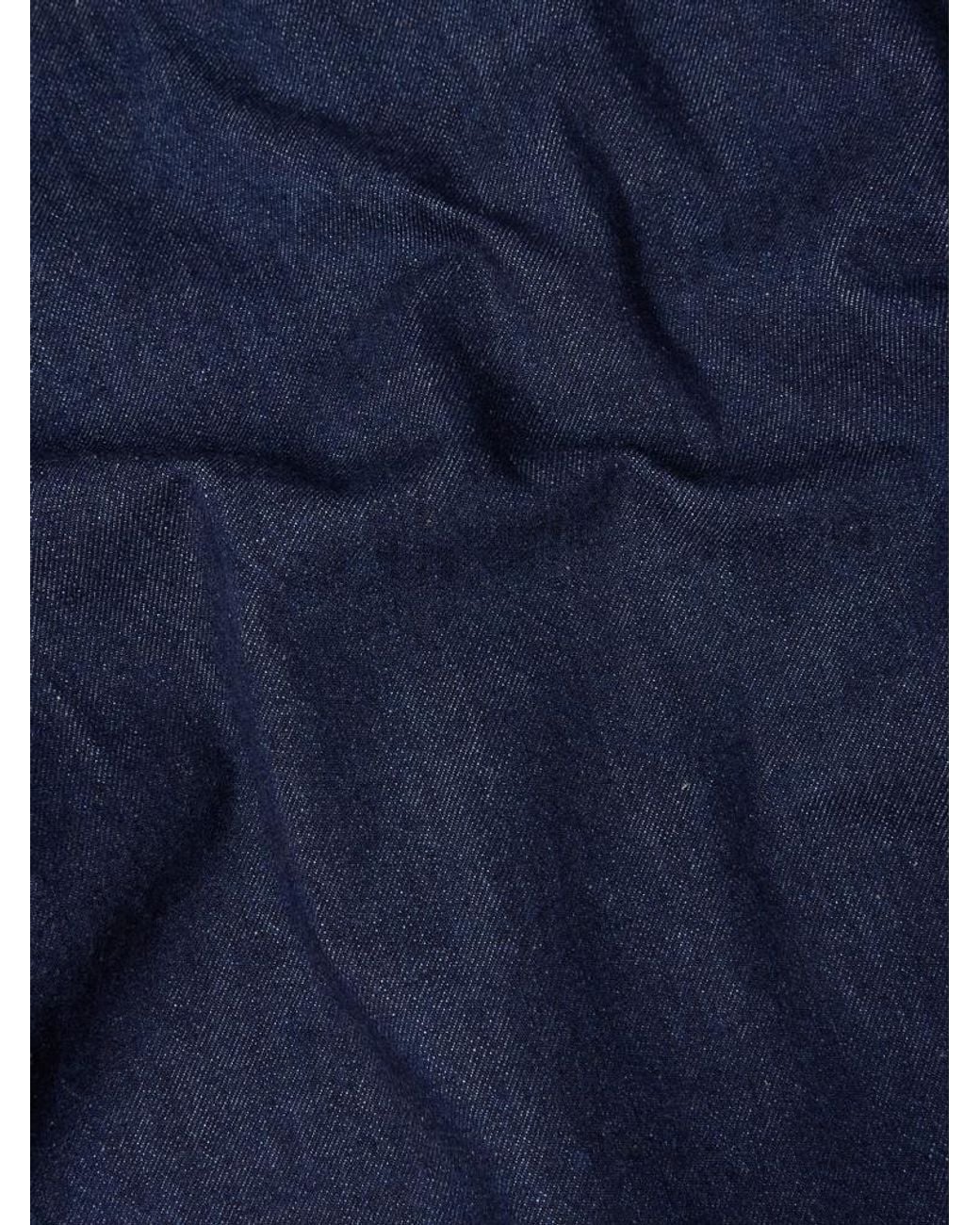 Stone Island Blue Logo Patch Long Sleeved Shirt Jacket for men