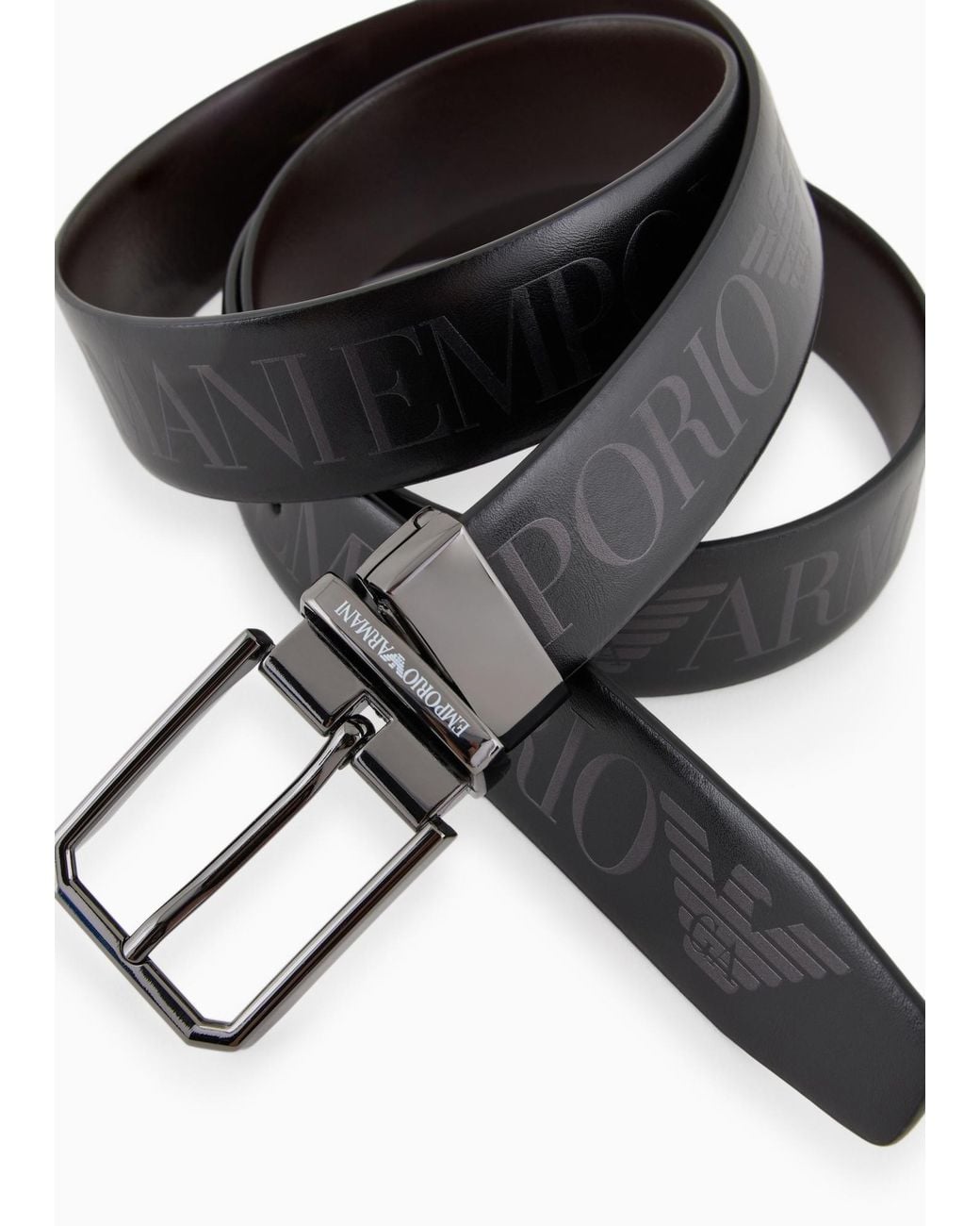 Emporio Armani White Reversible Belt for men