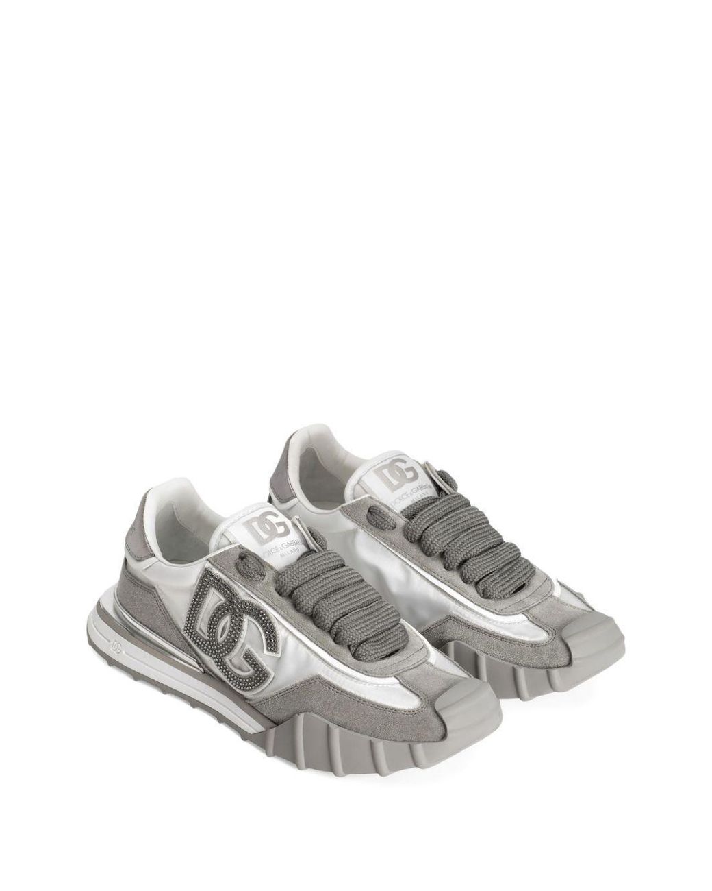 Dolce & Gabbana Gray Logo Chunky Low-Top Sneakers