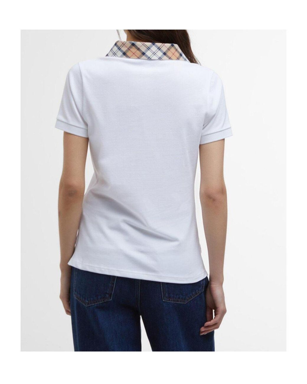 Barbour White Short-Sleeved Button-Front Polo Shirt