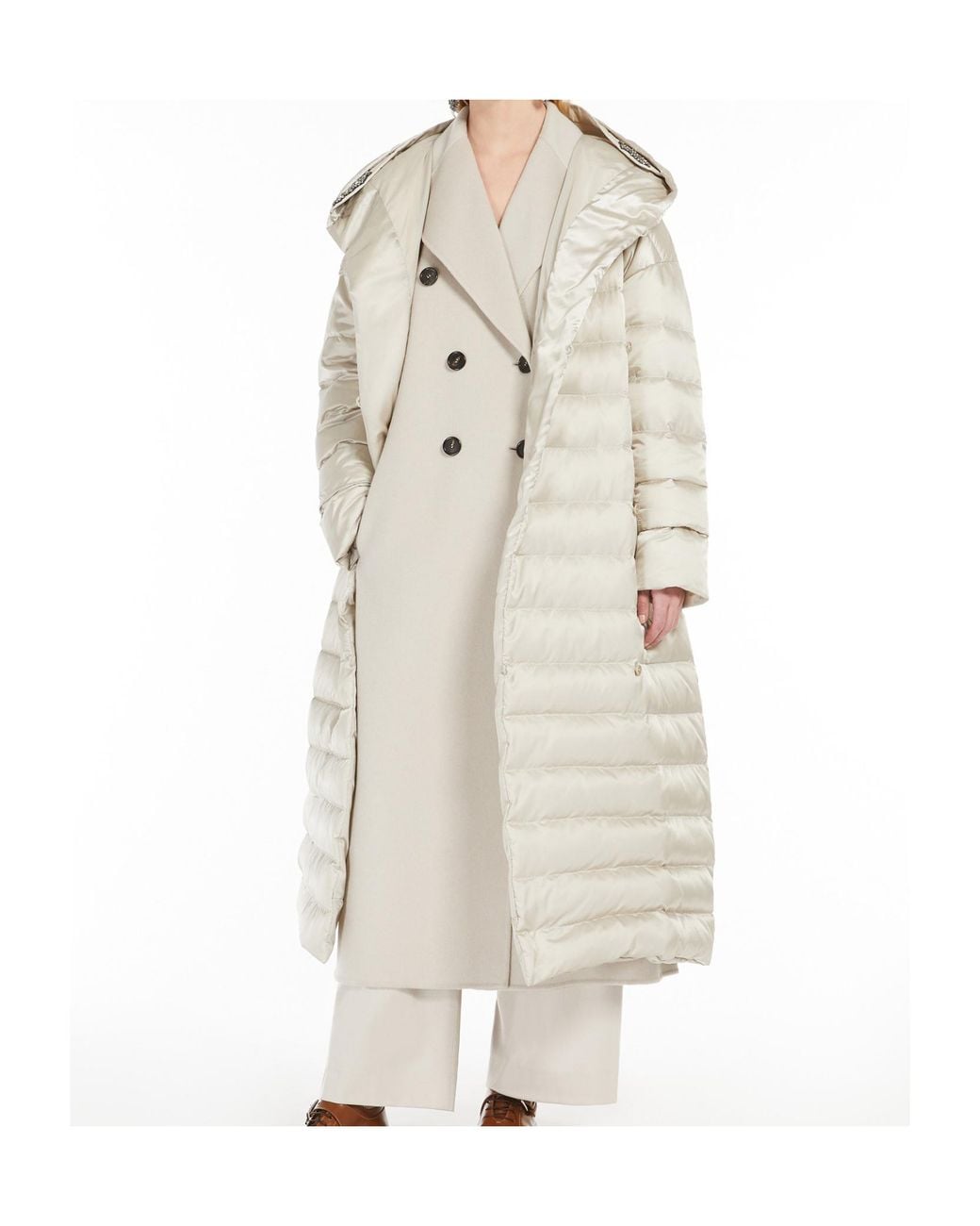Max Mara White The Cube Button Detailed Belted Jacket