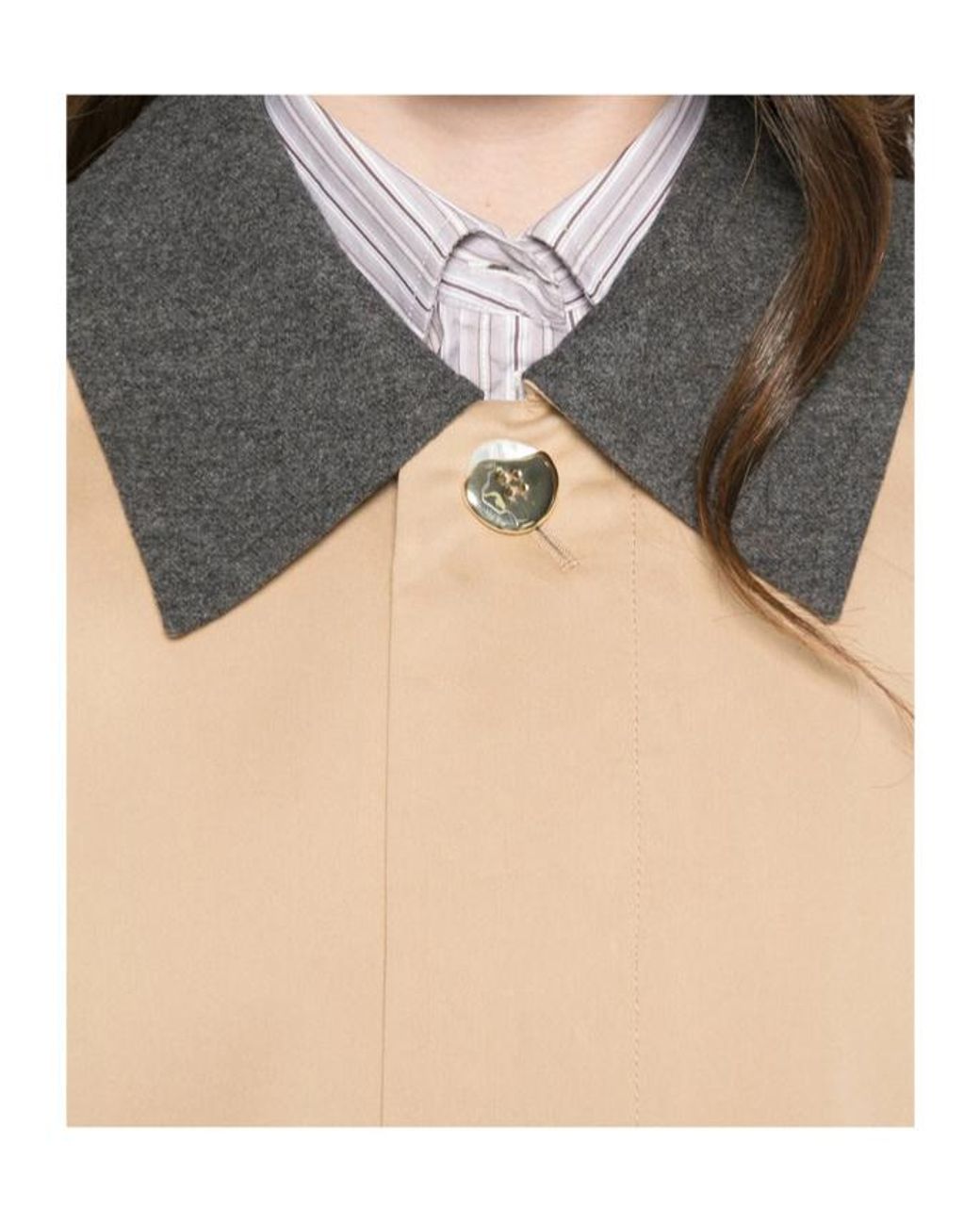 Carven Natural Long-Sleeved Trench Coat