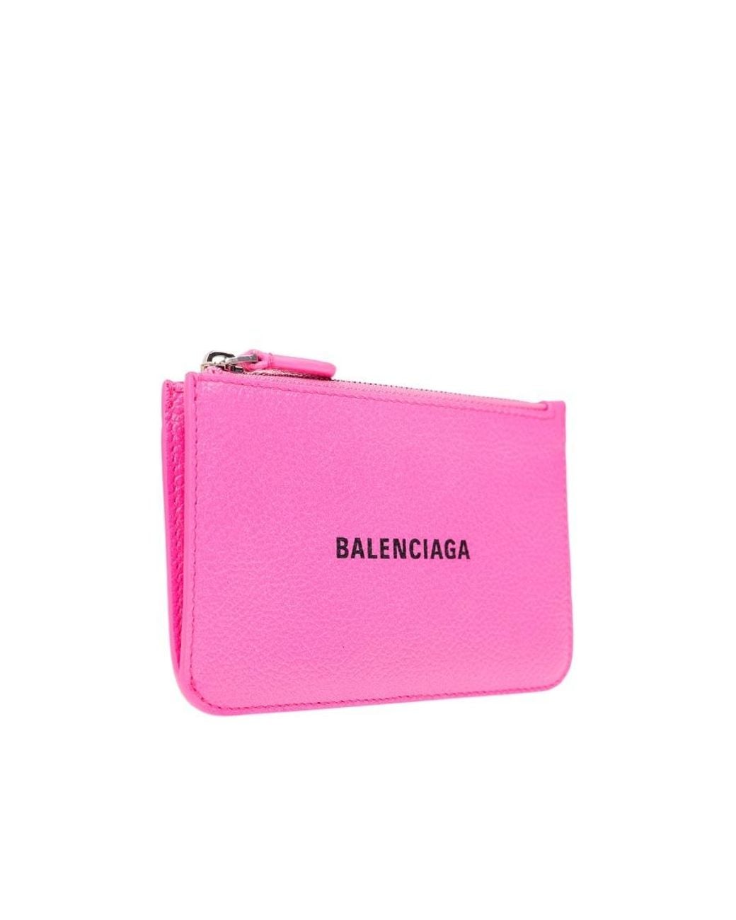 Balenciaga Pink Portamonete Lungo E Portacarte Cash Grande Da Donna