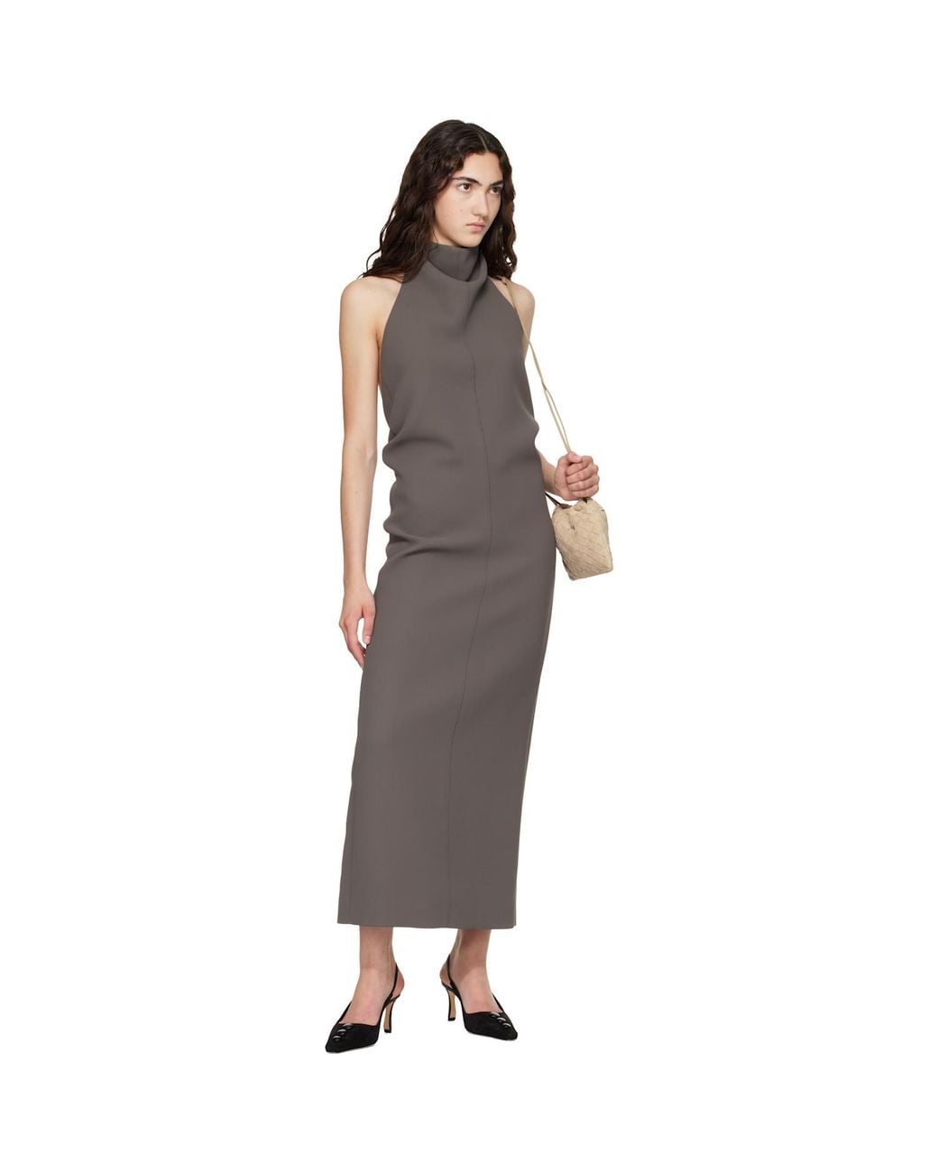Khaite Brown Turtleneck Dress
