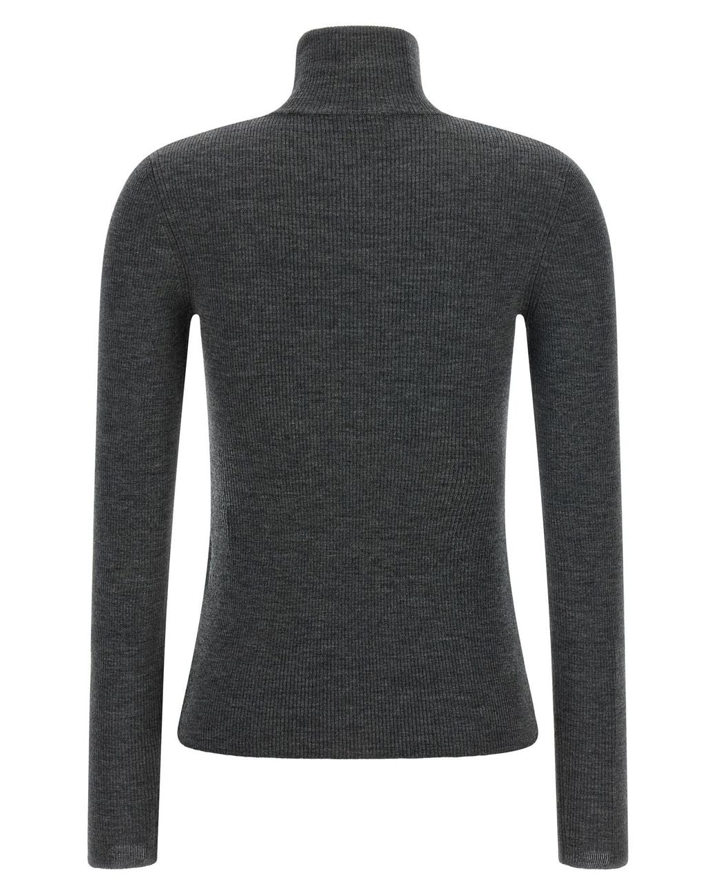 Max Mara Black Cavallo Ribbed Turtleneck Sweater