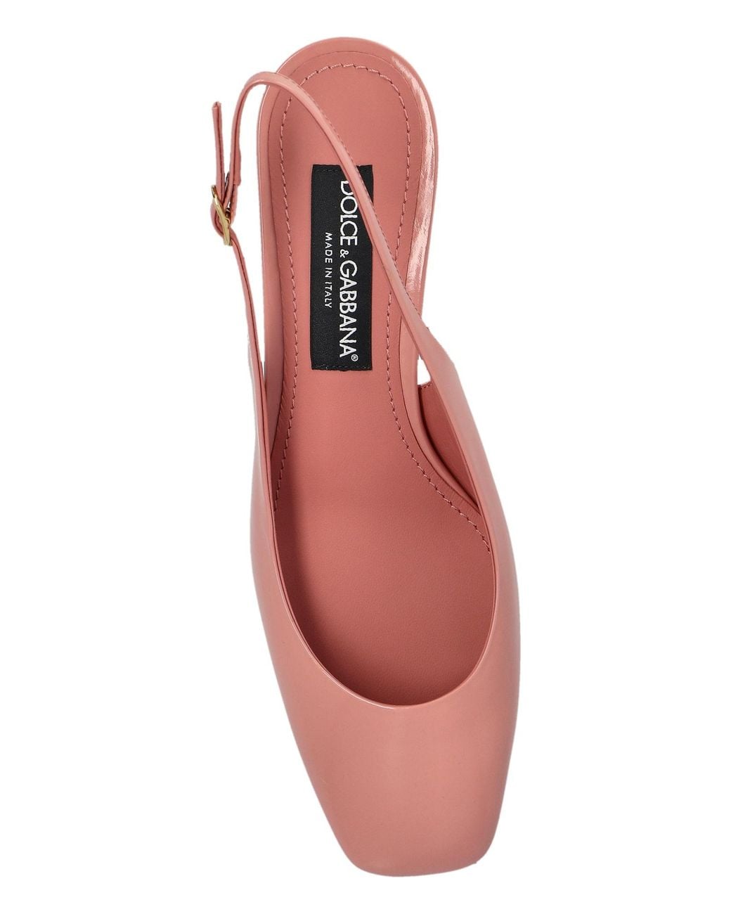 Dolce & Gabbana Pink Square Toe Slingback Pumps