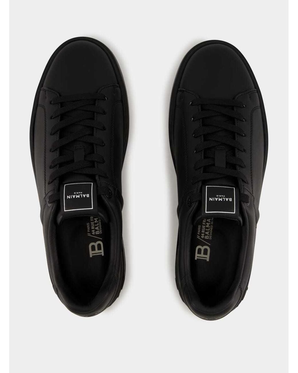 Balmain Black B-Court Lace-Up Sneakers for men