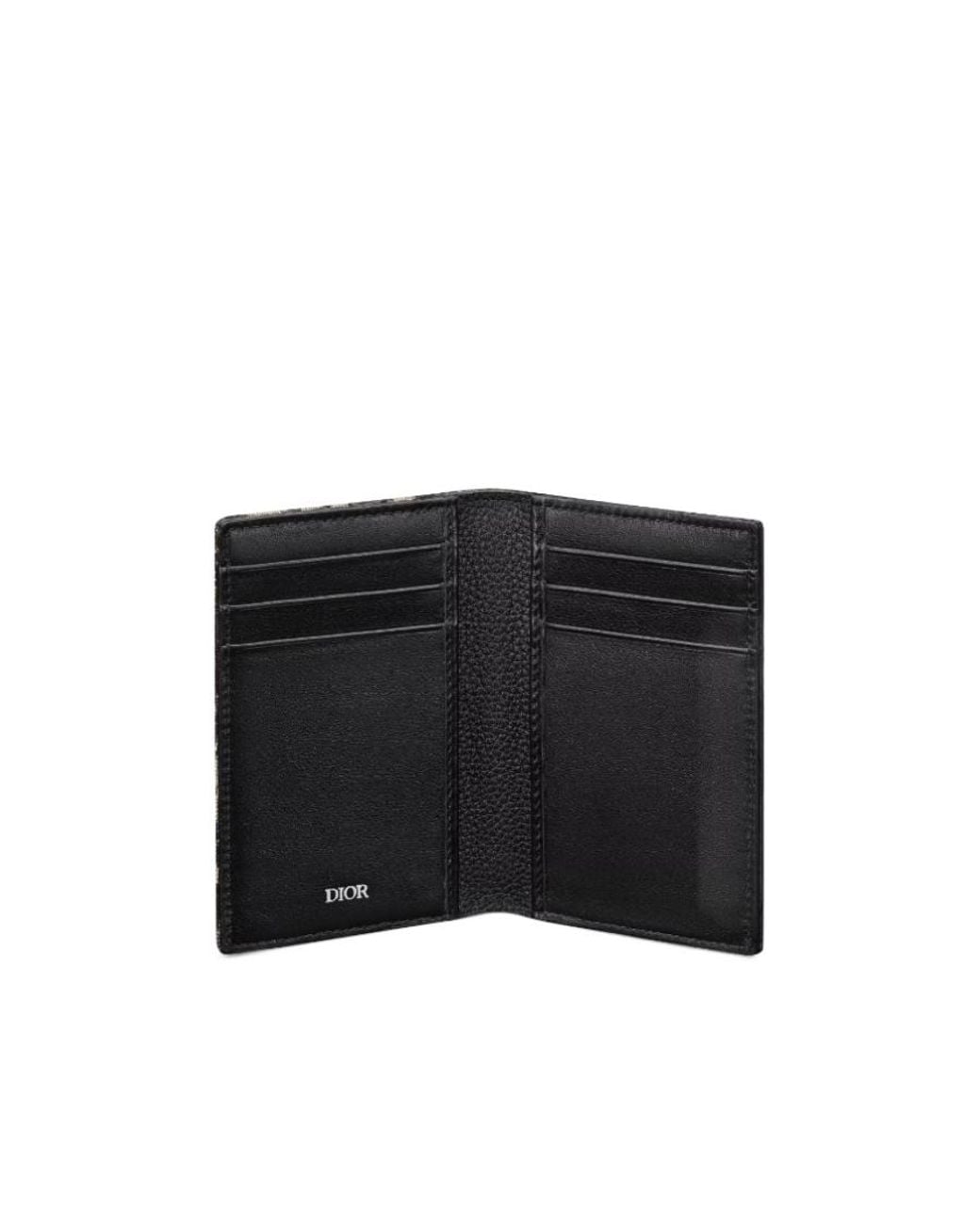 Dior Black Saddle Bi-Fold Card Holder for men
