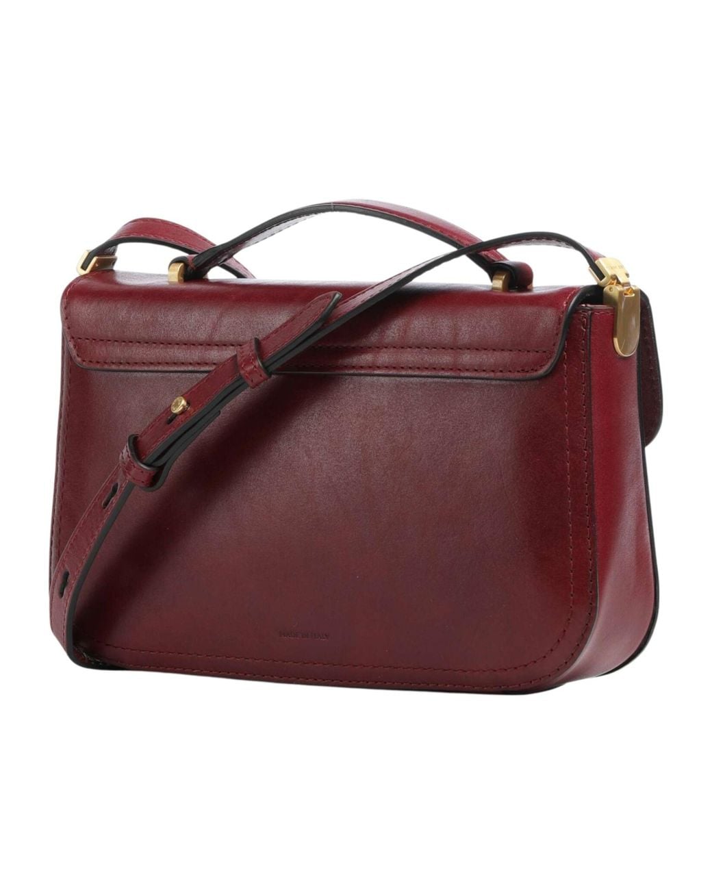 The Bridge Red Leather Twist-Lock Tote Bag