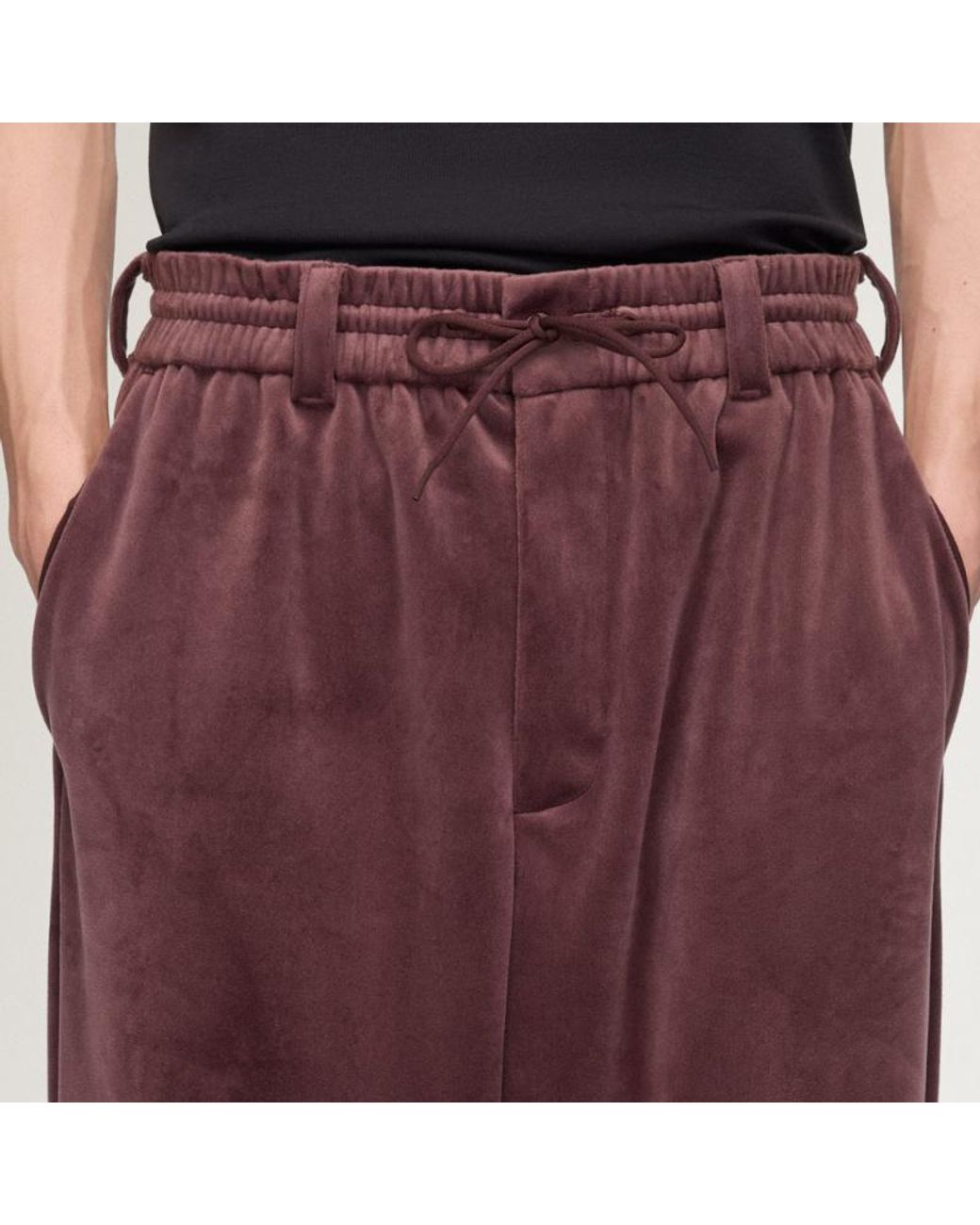 Y-3 Purple Wide-Leg Drawstring Pants for men