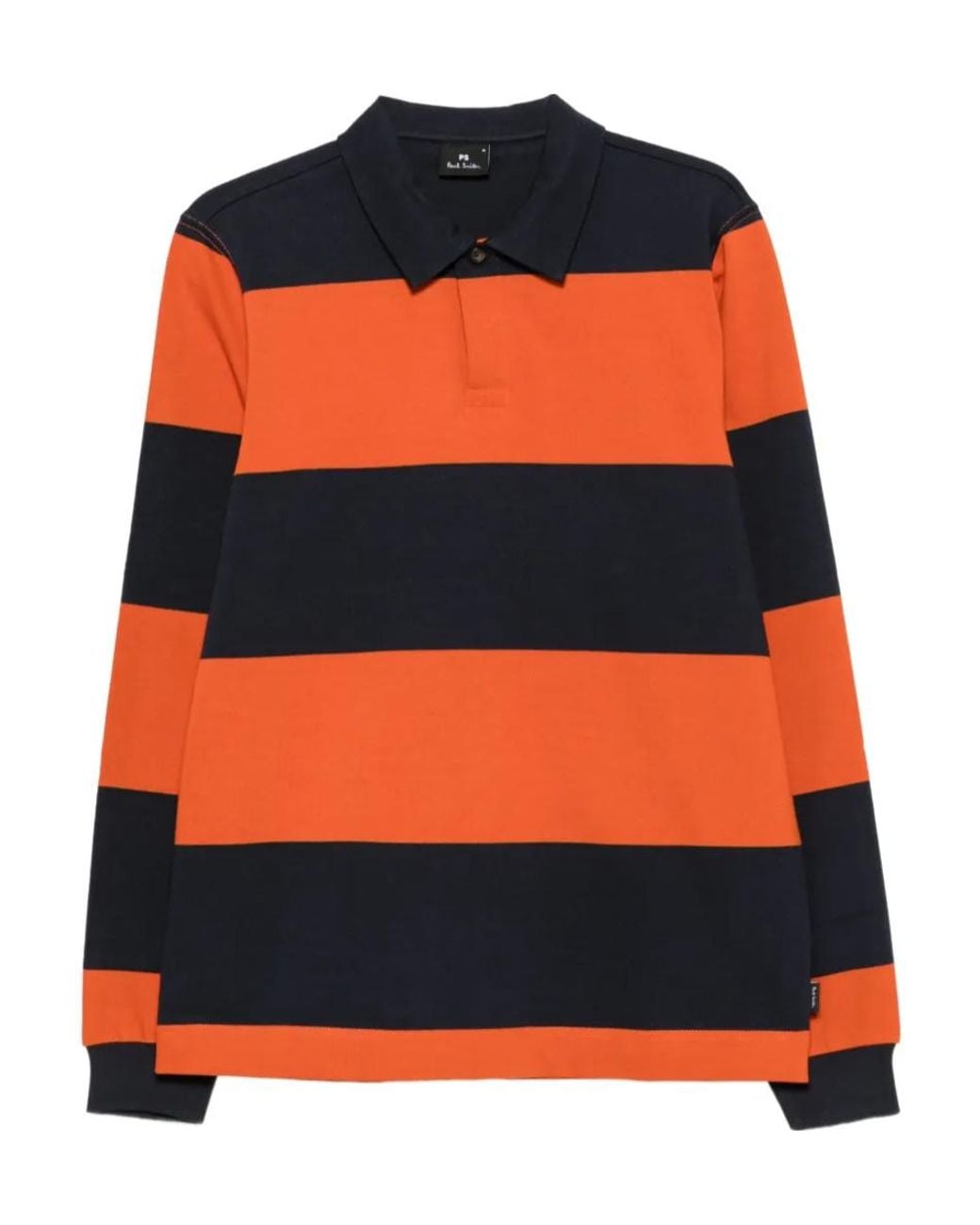 Paul Smith Orange Ps Paul Smith Striped Long-Sleeve Polo Shirt for men