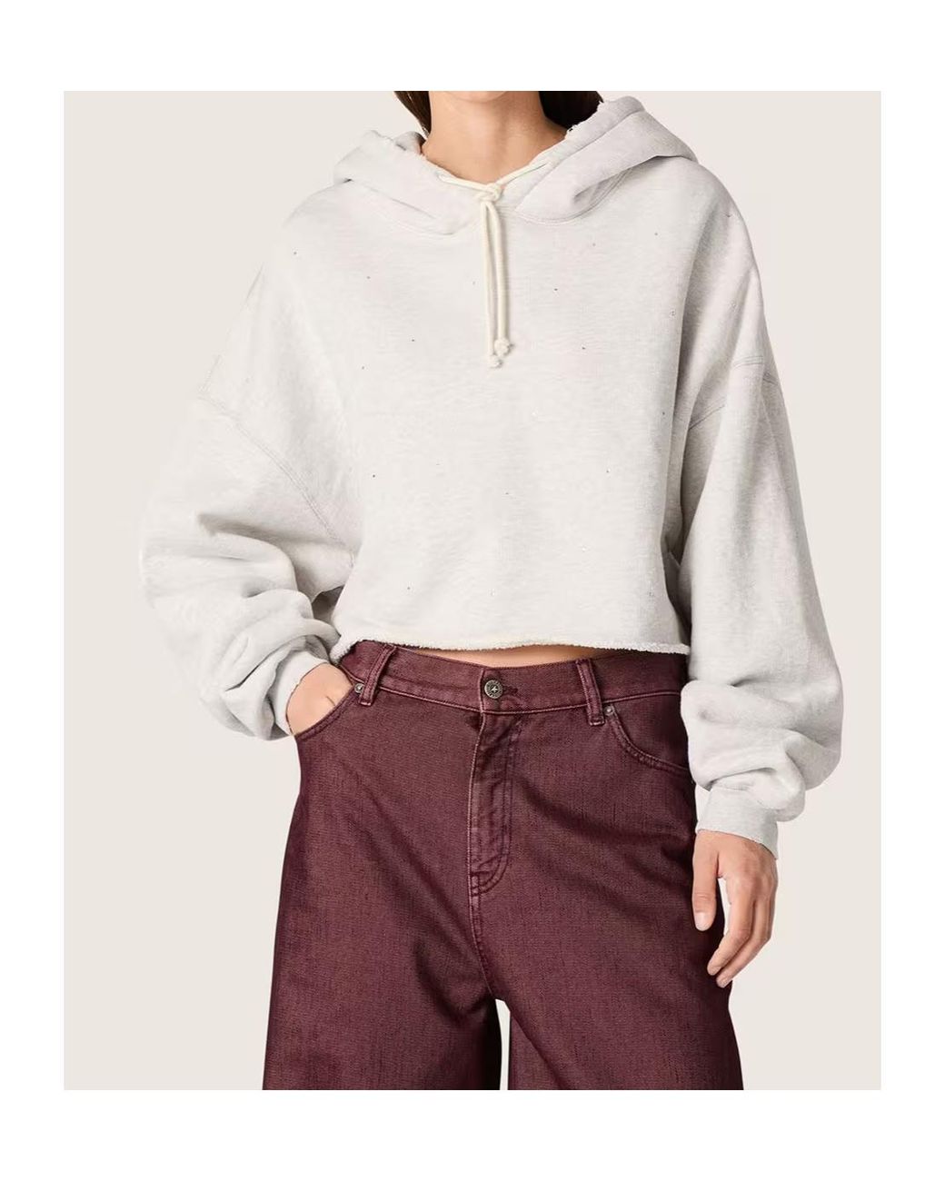 Golden Goose Deluxe Brand White Star Cropped Hoodie