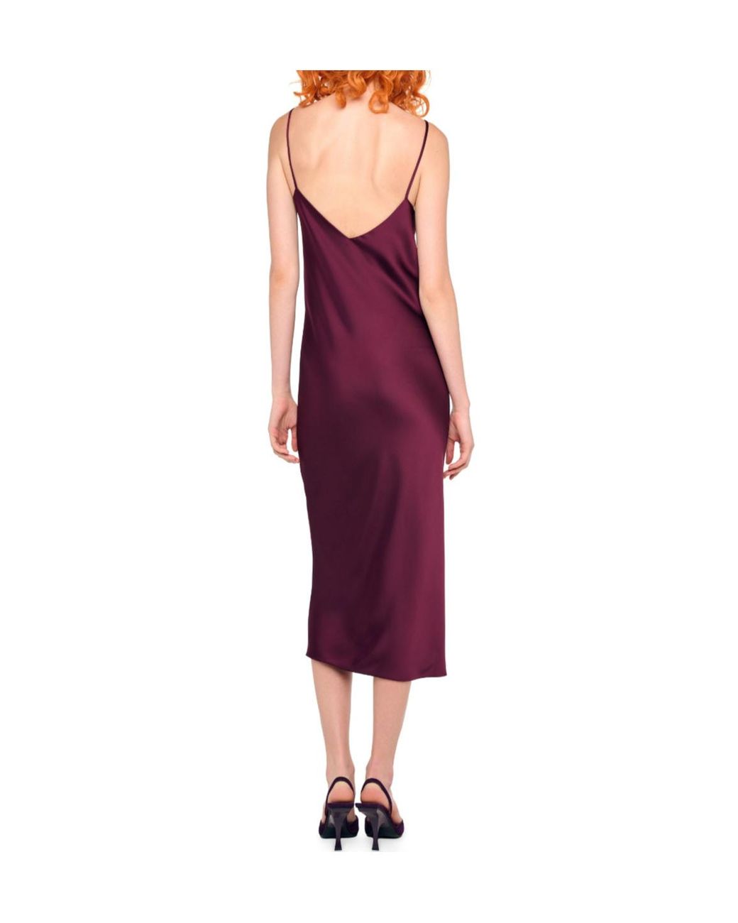 Norma Kamali Purple Bias Slip Midi Dress
