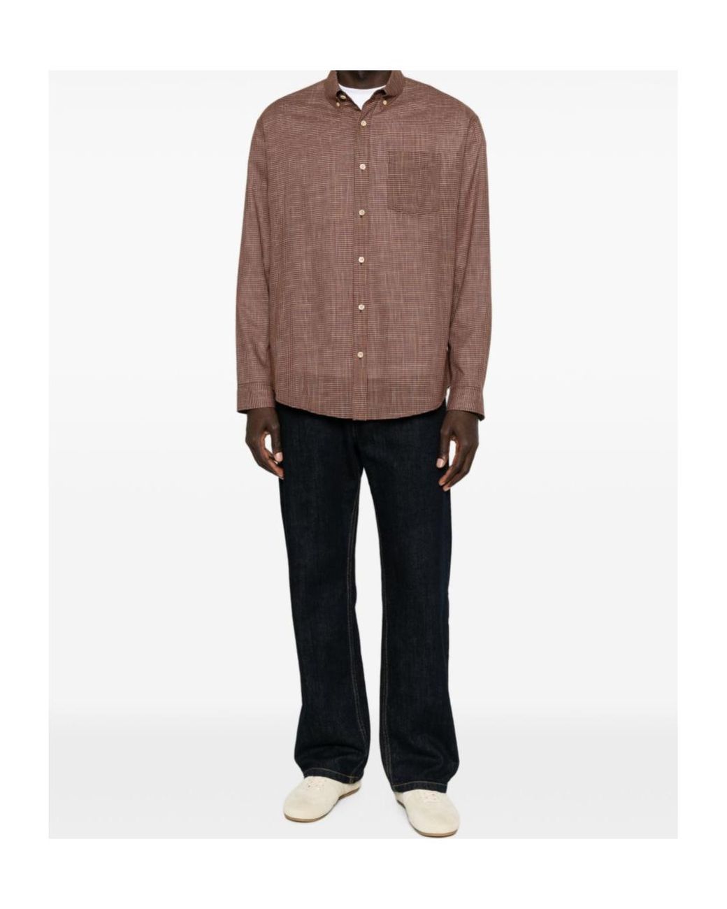 The Row Brown Pompeo Cotton Shirt for men