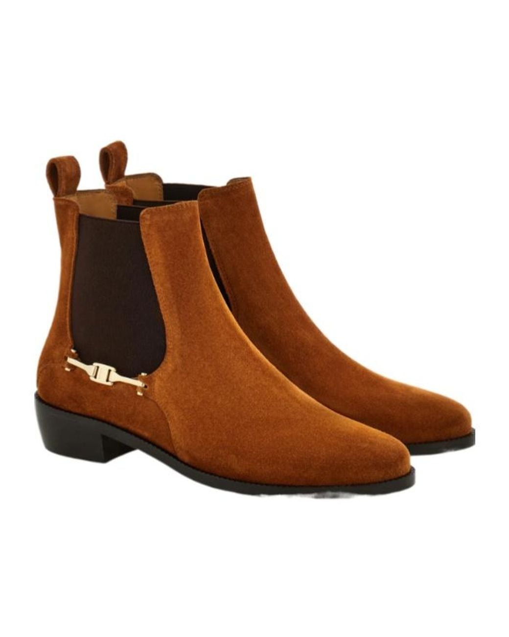 Ferragamo Brown F Buckle Chelsea Boot