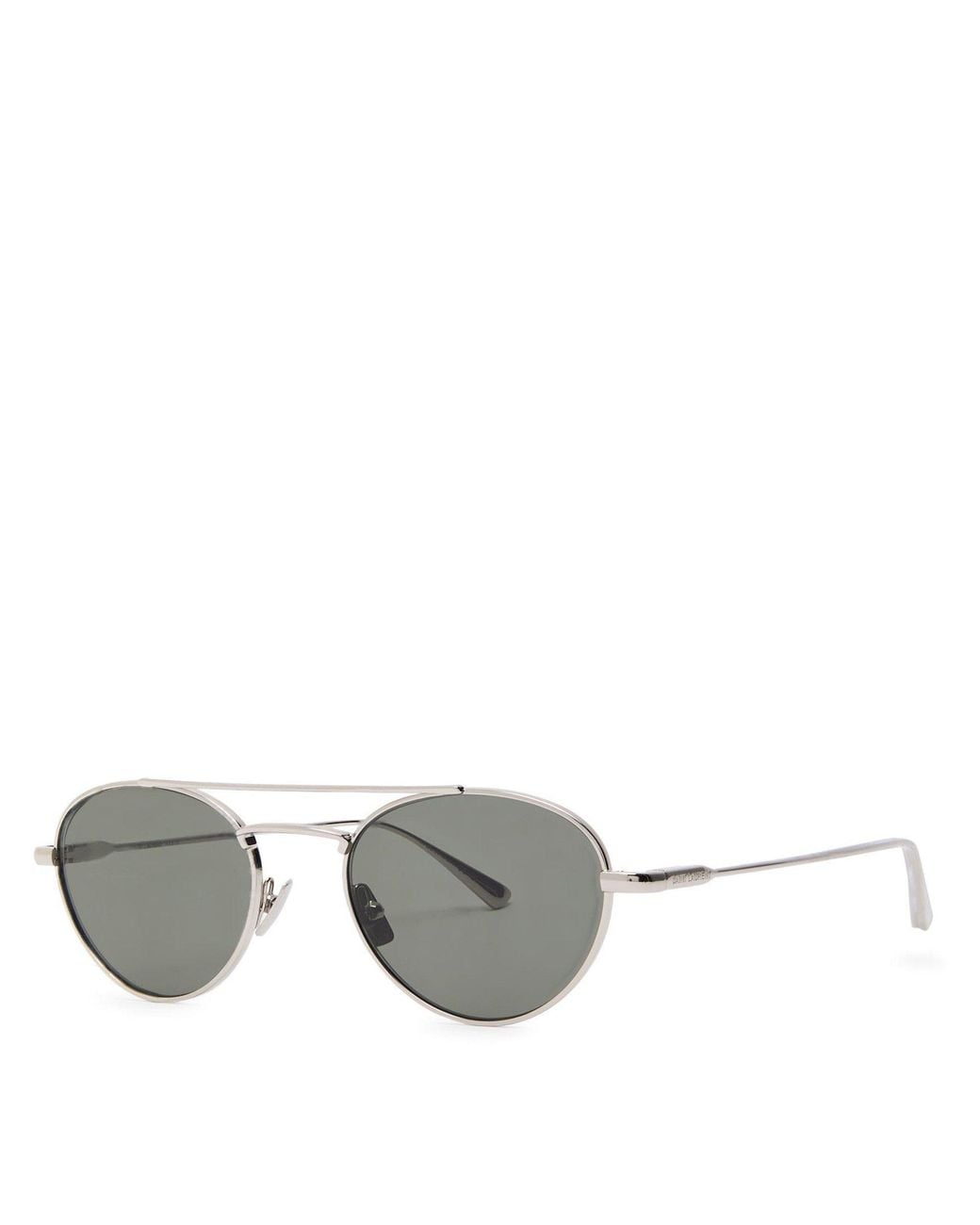 Saint Laurent White Pilot Sunglasses for men