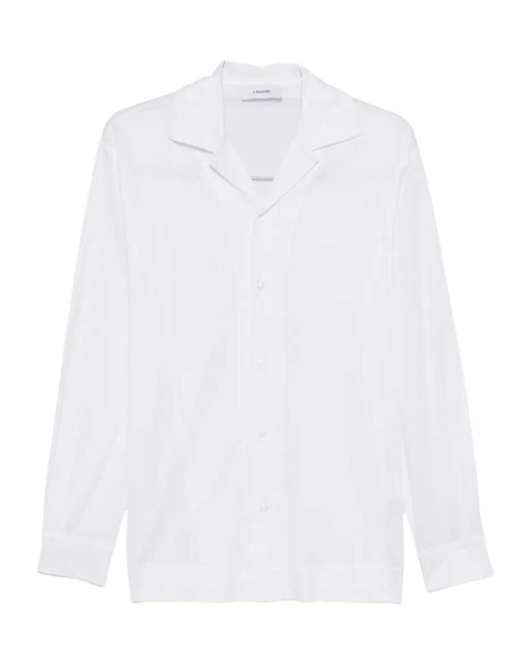 Lardini White Pasunnie Camp-Collar Shirt for men