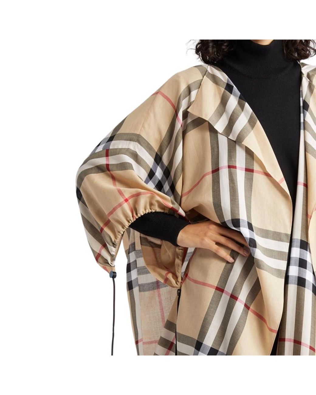 Burberry Natural Check-Pattern Cotton Cape