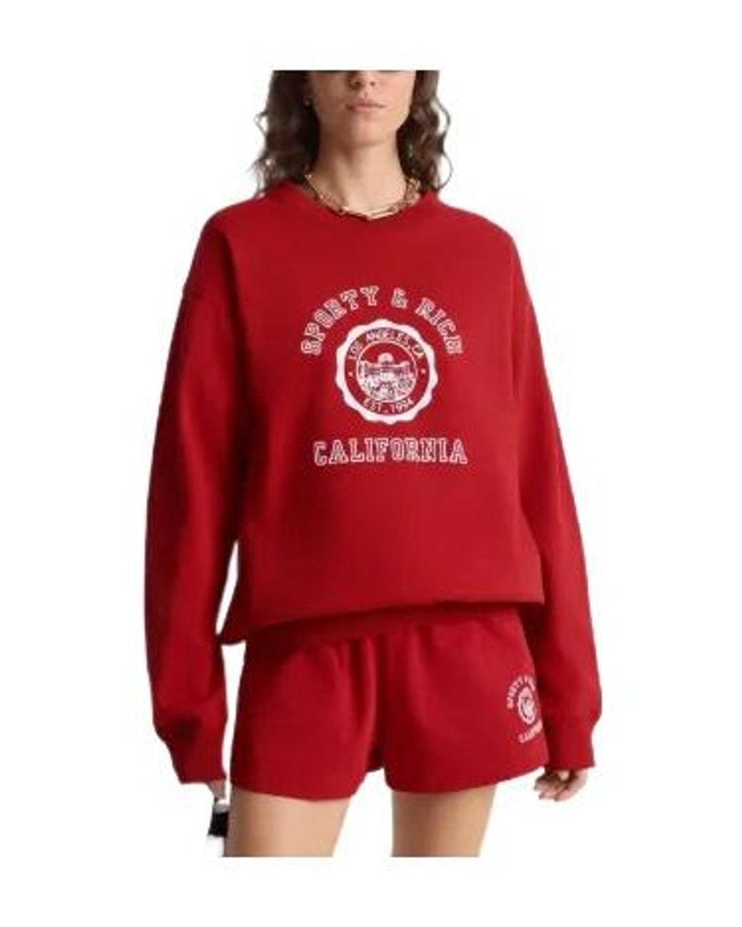 Sporty & Rich Red Graphic Print Sweatshirt