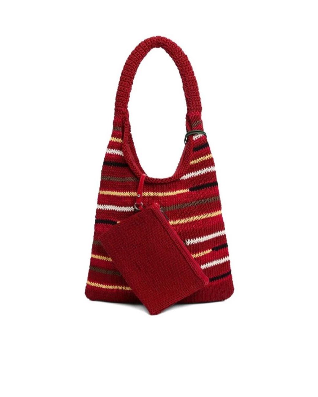 J.W. Anderson Red Jw Anderson Striped Knitted Hobo Bag