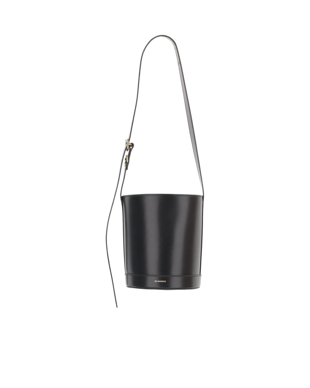 Jil Sander White Cannolo Logo-Lettering Bucket Bag