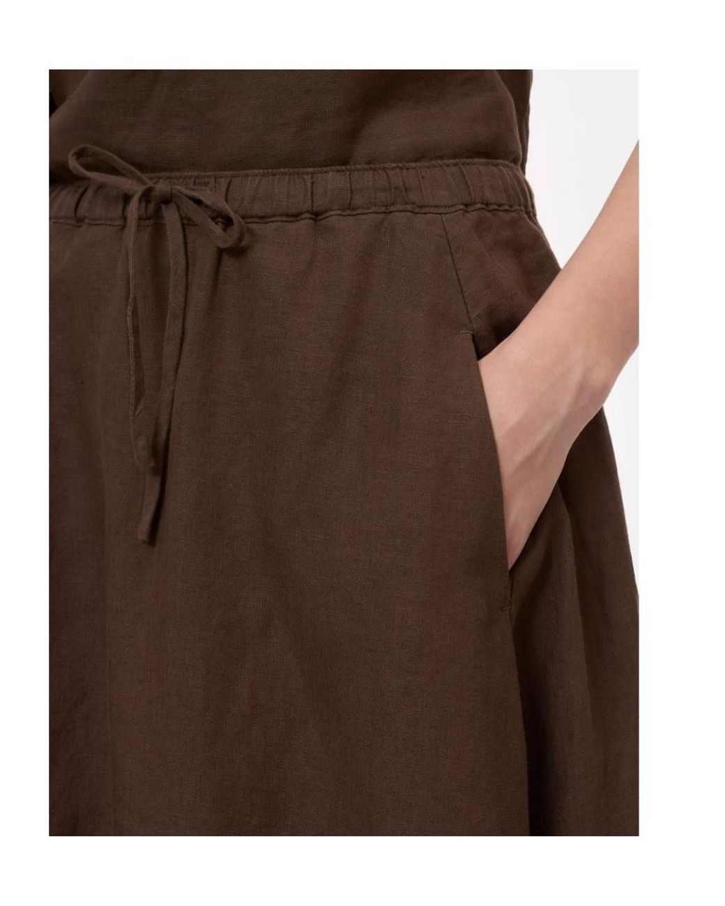 Closed Brown Drawstring Maxi Skirt