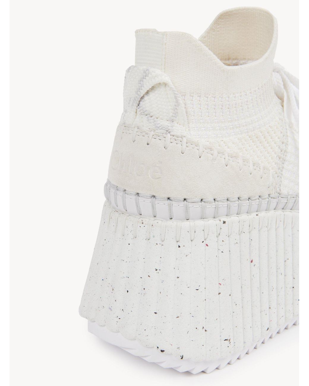 Chloé White Chloé Nama Wedge Sneakers