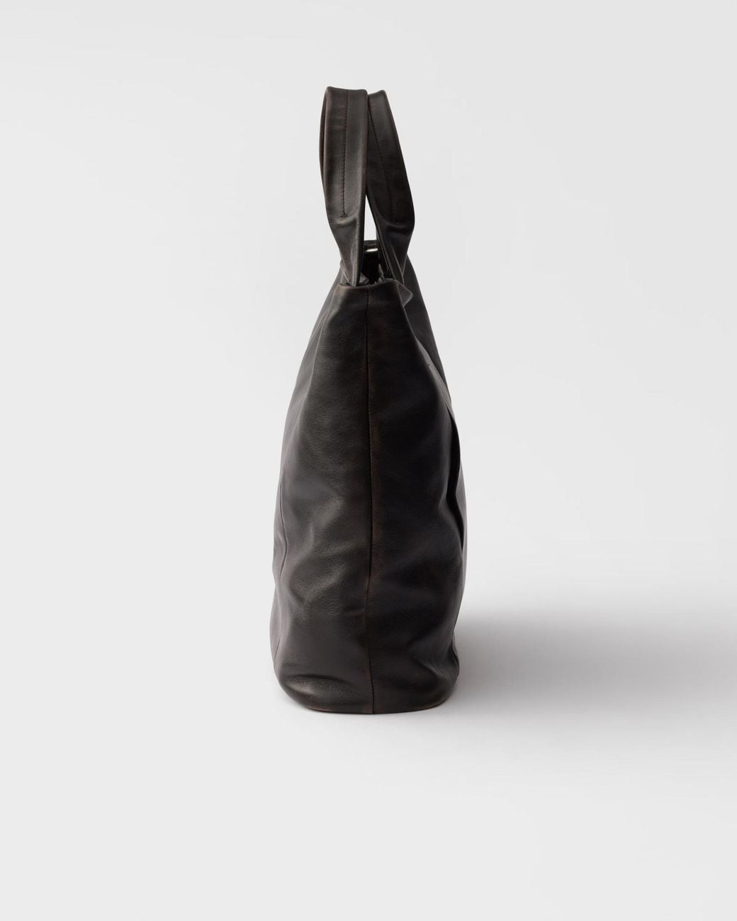 Prada Black Distressed Nappa Leather Tote Bag for men