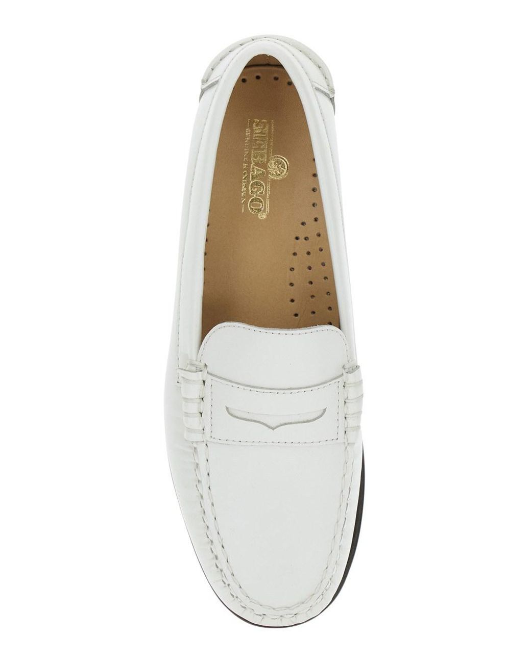 Sebago White Danielle Penny Slot Loafers