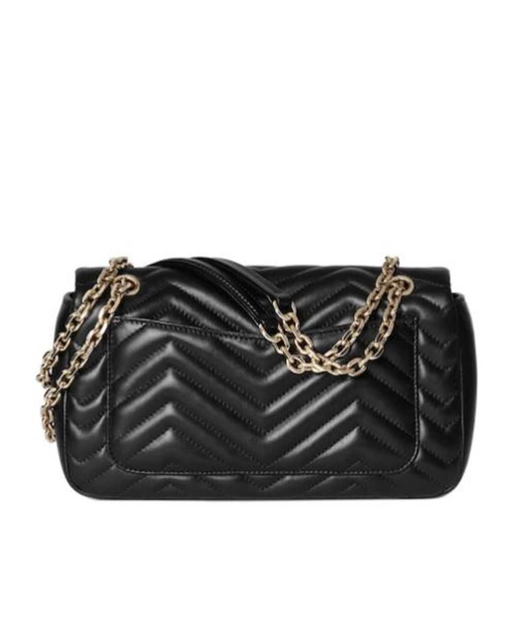 Gucci Black Gg Marmont Medium Shoulder Bag