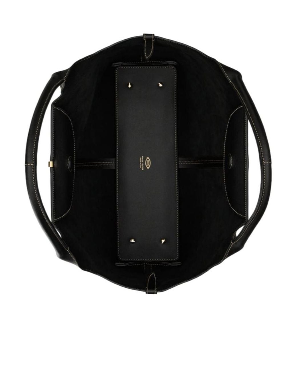 Tod's Black Logo Plaque Medium-Small Shopping Bag