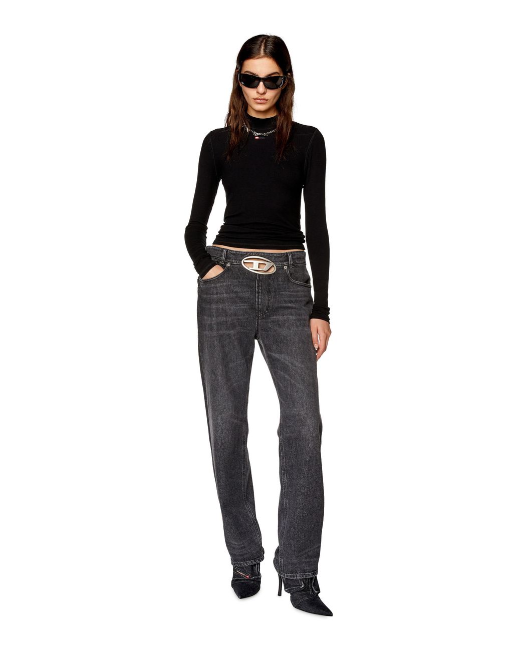 DIESEL Blue T-Mokky-Ls-Microdiv Top