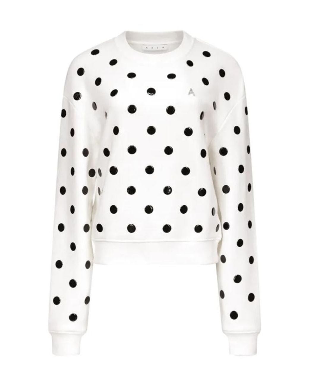 Area White Polka-Dot Cotton Sweatshirt