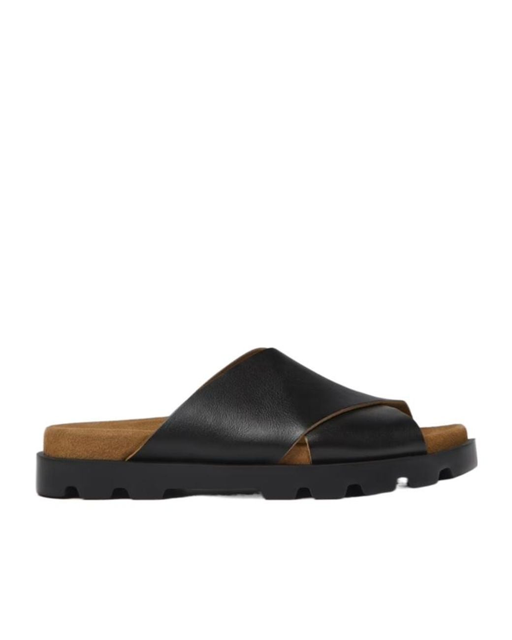 Camper Black Brutus Leather Sandals