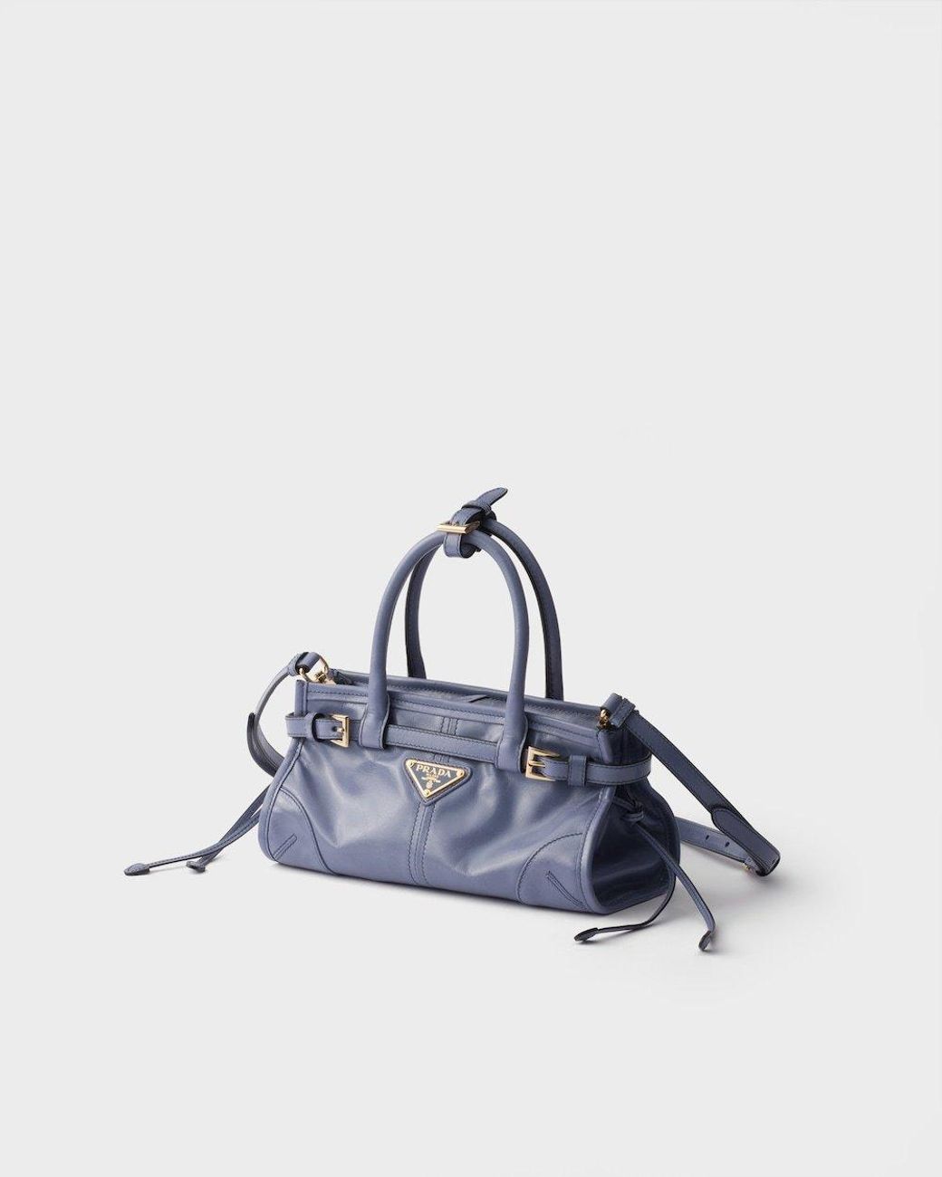 Prada Blue Bonnie Leather Mini Handbag