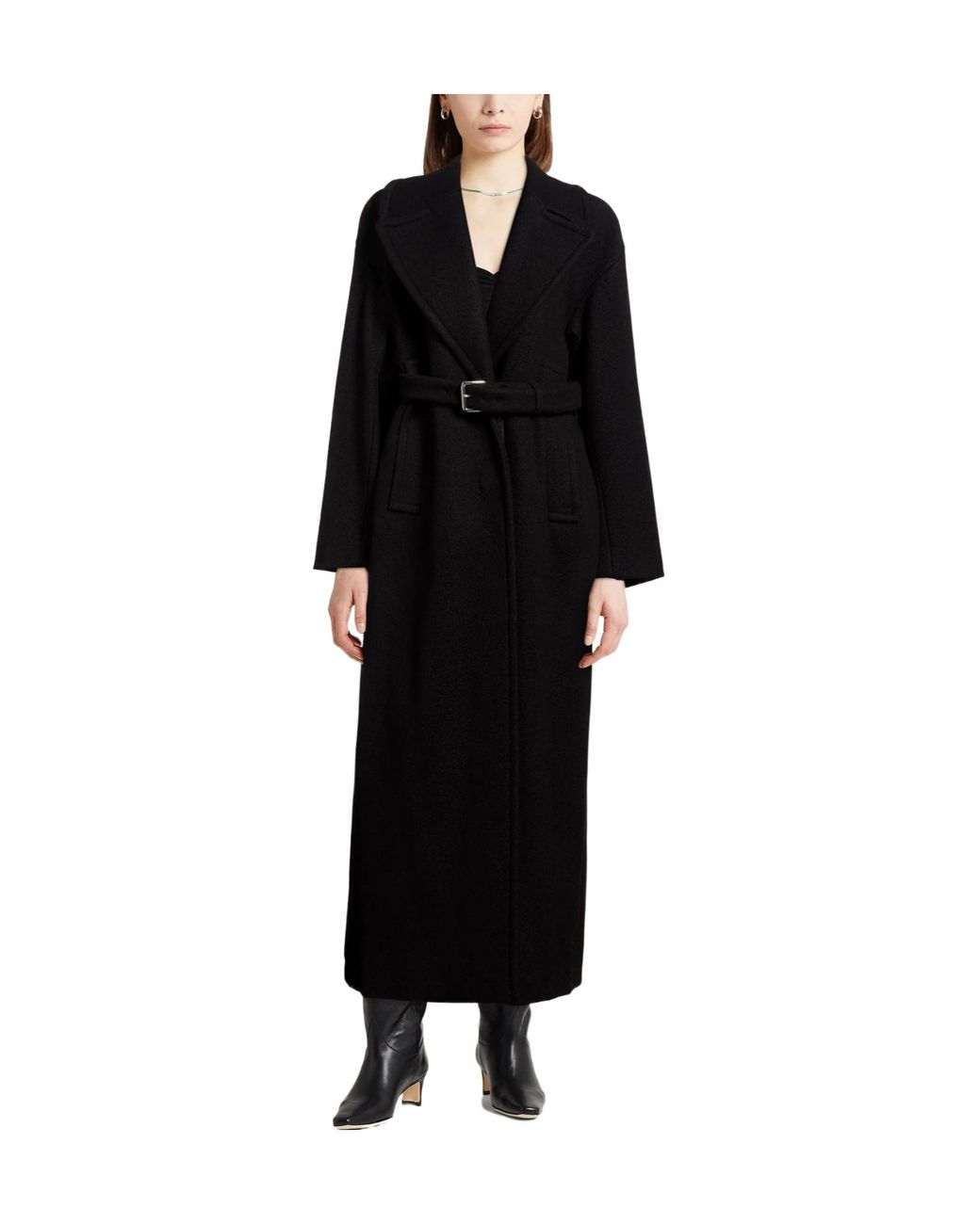 Sportmax Black Coat Virgin Wool