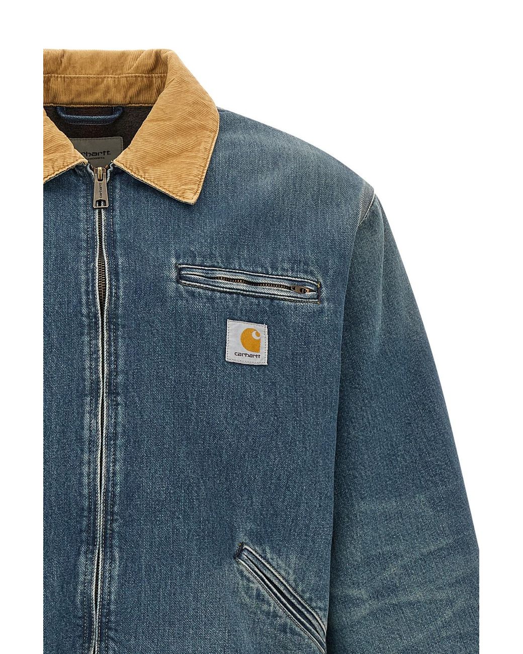 Carhartt Blue Detroit Cord-Collar Denim Jacket for men