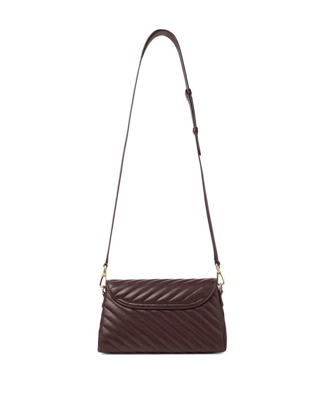 Jimmy Choo Brown Curved-Quilt Shoulder Bag