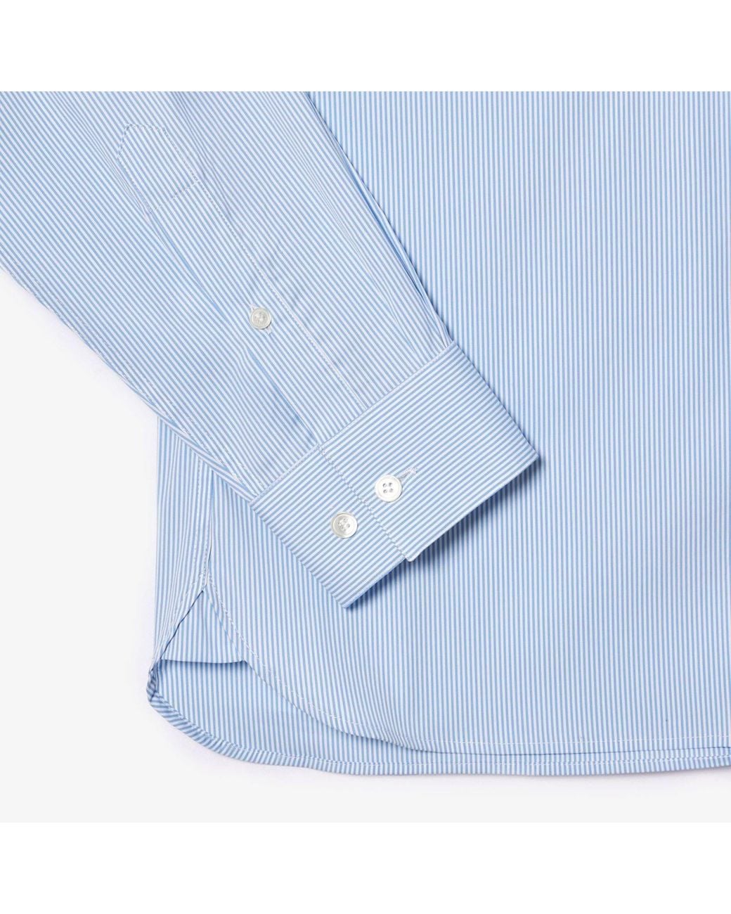 Lacoste Blue Slim Fit Striped Stretch Poplin Shirt for men