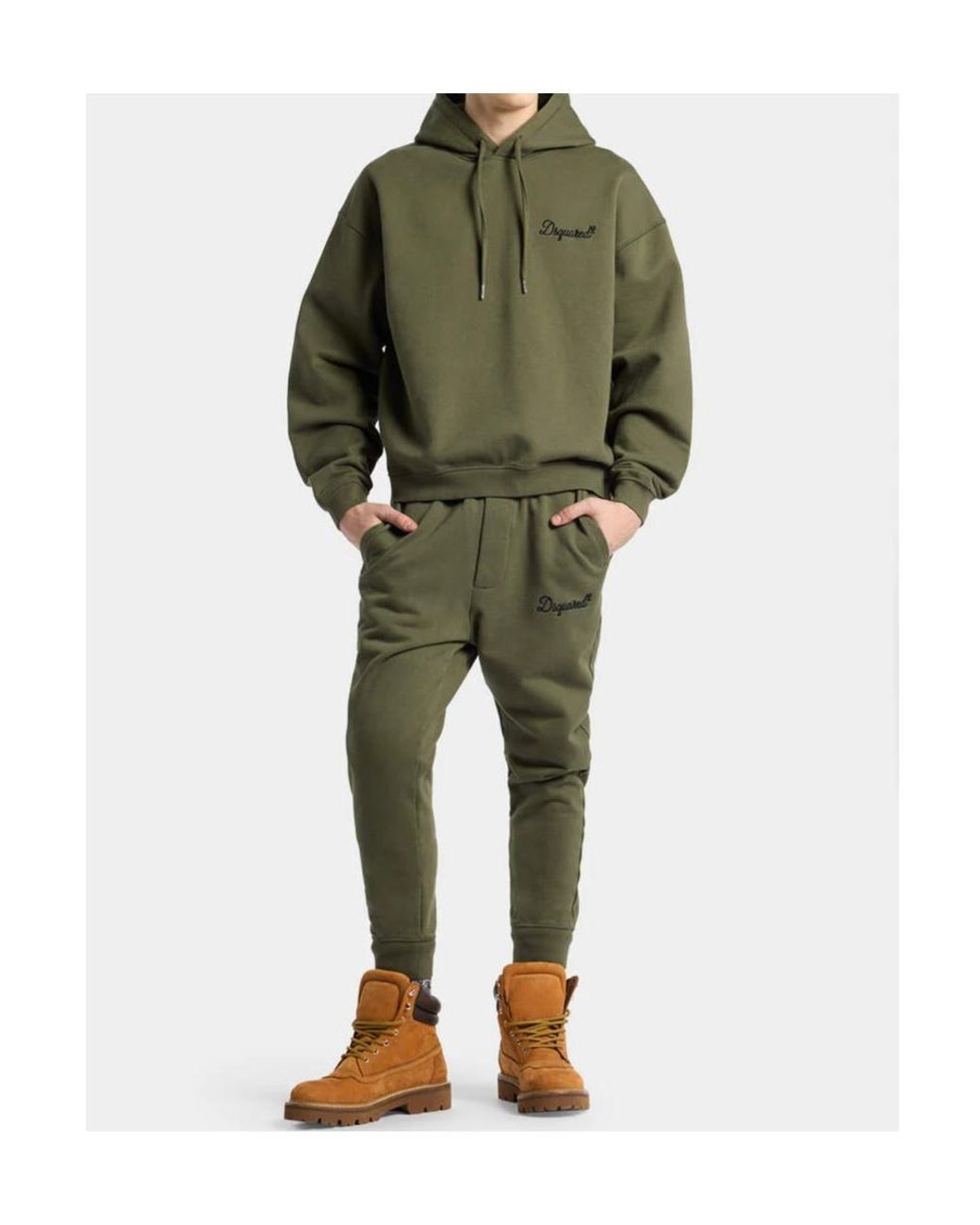 DSquared² Green Logo Embroidered Joggers for men
