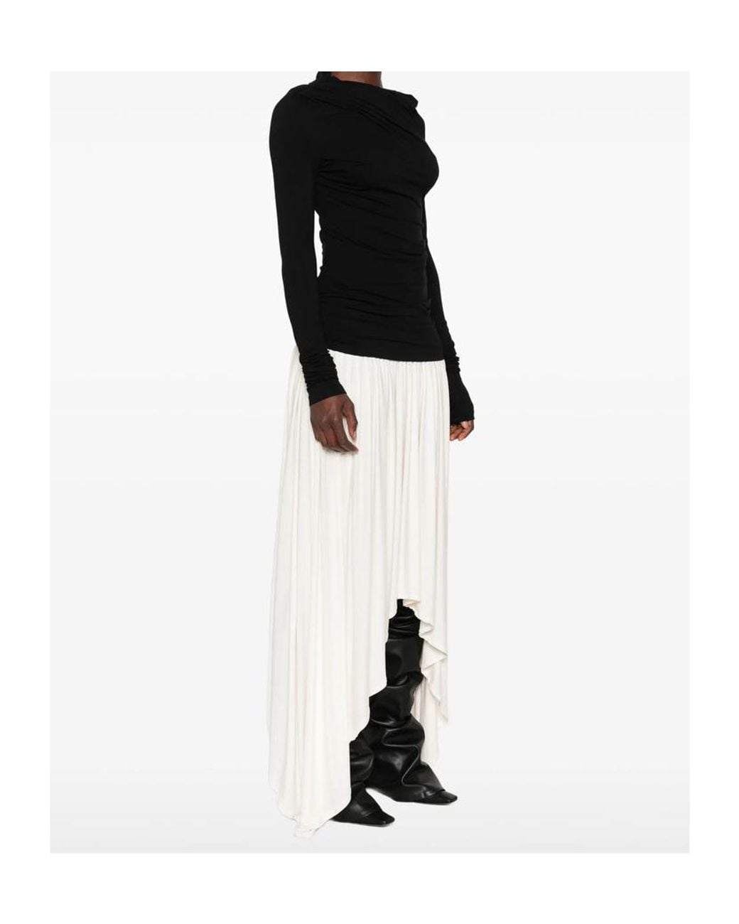 Entire studios Black Draped Asymmetric Top