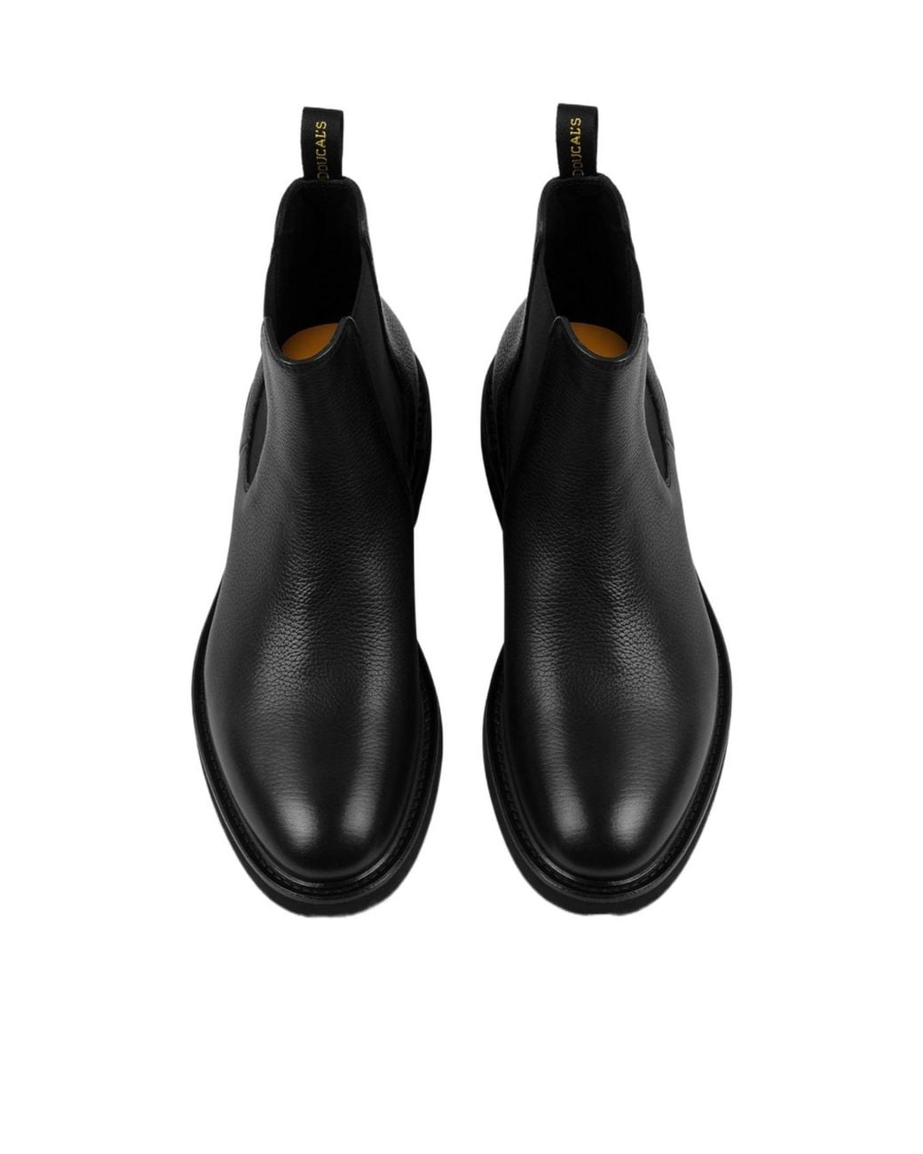 Doucal's Black Genouf Textured Chelsea Boots for men