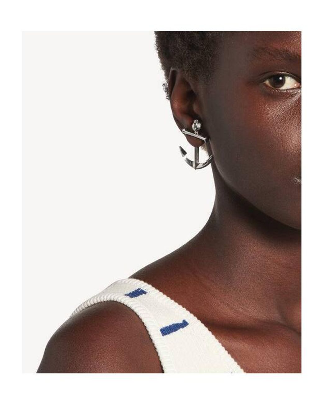 Balenciaga White Anchor Shaped Earrings